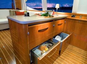 45' Open Flybridge - Galley Storage
